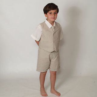 Baby and Toddler Boy Summer Wedding Cotton/Linen Blend Kids Suit Vest