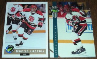 Martin Lacroix 2 card lot St Lawrence University Hockey