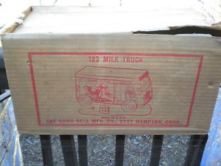 Rare 40sThe Gong Bell MFG Co. #123 Milk Truck Toy New Old Stock Semi