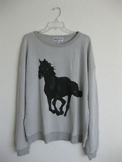 WILDFOX COUTURE BLACK STALLION BAREFOOT SWEATER IN GREY NWT XS, S, M