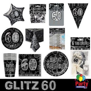 Black Silver 60th Birthday Party Items Decorations Under One Listing