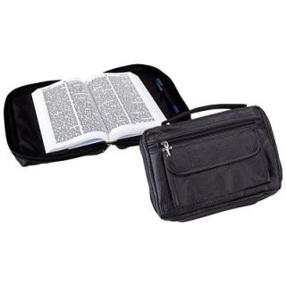Genuine Black Leather Bible Book Cover Zipper Covers with pocket Free