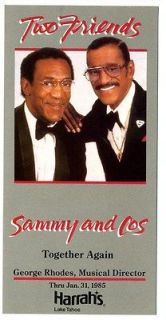 Sammy Davis Jr & Bill Cosby at Harrahs Lake Tahoe Postcard 1985