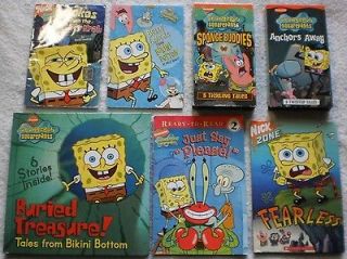 Lot of 7 SpongeBob Squarepants 5 Books & 2 VHS Videos