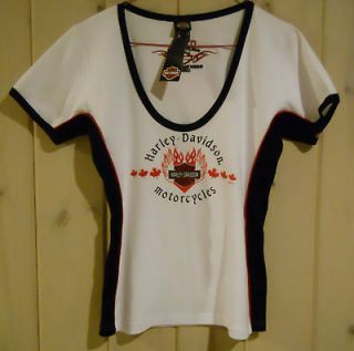 NWT Womens Harley Davidson Scoop Neck T Shirt Clares H D Canada Size