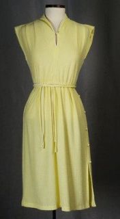 Yellow Terry Cloth Beach Dress Sleeveless Casual Summer Pool Belted