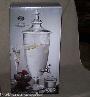 Cut Crystal by Godinger Savannah Glass Beverage Dispenser 108 oz