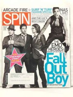 SPIN MAGAZINE FALL OUT BOY IGGY POP ARCADE FIRE NAS THE PIPETTES 2007