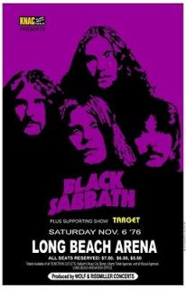 Black Sabbath 1976 box office concert POSTER Long Beach ozzy