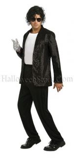 King Pop Billie Jean Deluxe Adult Jacket Black Sequin