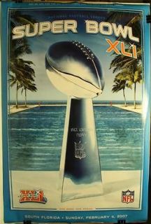 Super Bowl XLI Indianapolis Colts Lombardi Trophy 36 x 24 Poster New