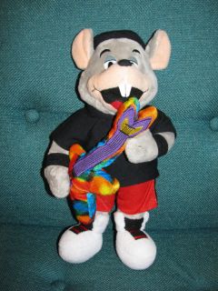Rock Star Chuck E Cheese Plush Guitar Tye Dy Stuffed Animal Soft Toy