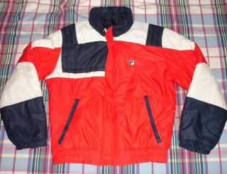 RaRe *1980s FILA BRAND / BJORN BORG* vintage red ski puffy jacket (M