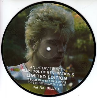 Billy Idol   Interview UK 7 inch Picture Disc # 1 Generation X 45