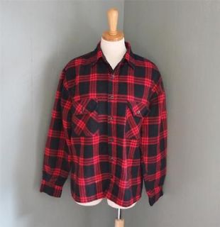 Ltd Red Black plaid Quilted flannel Shirt Jacket grunge Men M Punk