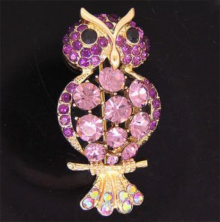 Newly listed Owl Brooch Pin W Swarovski Crystals P250