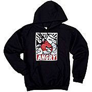 Mens ANGRY BIRDS Licensed HOODIE Black Angry Brother Bird ~ NWT
