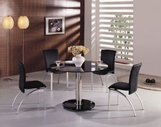 Pcs Modern Tempered Round Glass Dining Room Table and chairs Set