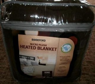 NEW Biddeford KING Brown Electric Heated Warming Micro Plush Blanket 2