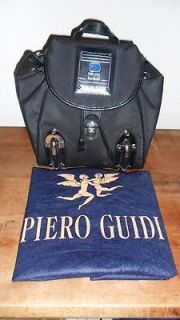 PIERO GUIDI Angels Of Our Time Black Nylon & Leather Drawstring