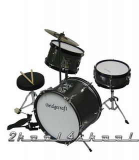 Child Black Drum Kit Real set NEW NOT A TOY ages4 8 youth with cymbal