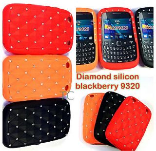 NEW BLING DIAMOND SILICONE GEL CASE COVER FOR BLACKBERRY CURVE 9320