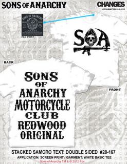NEW FOR 2012 SONS OF ANARCHY MOTORCYCLE CLUB SAMCRO STACKED BIKER SOA