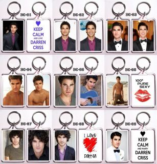 Darren Criss (Blaine) of Glee Keychain   9 Designs To Choose From