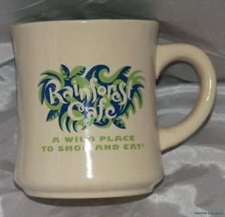 Awesome 1999 RAINFOREST CAFE Jungle Logo Cream & Green Heavy Souvenir