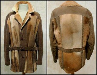 Vintage Robert Lewis Tan Leather/Cowhid e/Fur Jacket/40