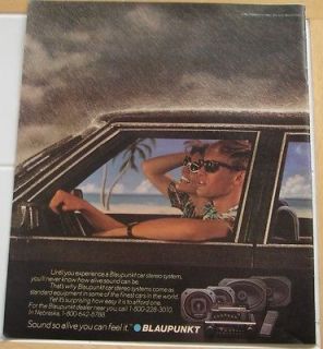Blaupunkt Car Stereos Vintage 1984 Print Ad