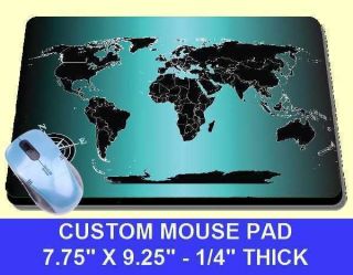 mousepad mouse pad mat high quality 1/4 thick blue green globe earth