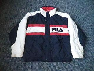 Fila Zip Up Puffer Jacket Extra Large XL Blue Red White Grant Hill