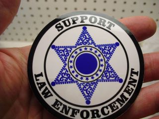 THIN BLUE BLACK LINE SUPPORT LAW ENFORCEMENT POLICE DECAL STICKER