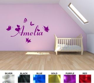 PERSONALISED BUTTERFLY NAME DECAL 3D LENS VINYL #AC1