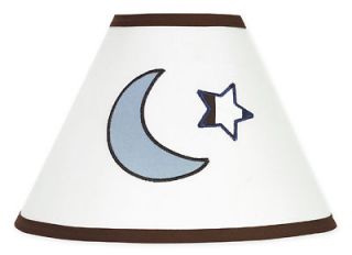 SWEET JOJO DESIGNS LAMP SHADE FOR WHITE BLUE STARS MOONS BABY KIDS