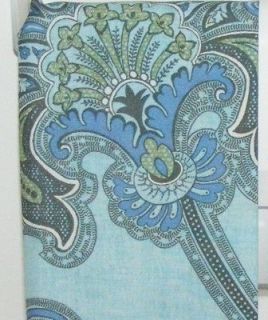 NEW PAISLEY Fabric SHOWER CURTAIN BLUE/AQUA/Teal Victoria Classics