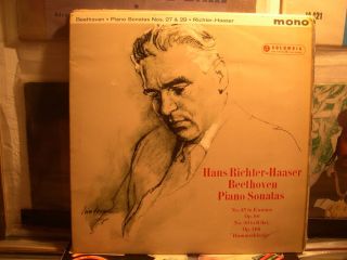 Hans Richter Haaser Beethoven Piano Sonatas LP MONO COLUMBIA 33CX1762