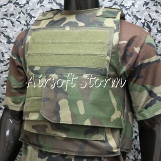 Black Hawk Down Body Armor Plate Tactical Carrier Vest Woodland Camo