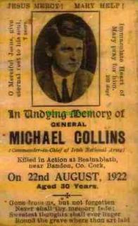 Michael Collins   1922 Irish Republican Army Free State Memorial Card