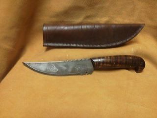 TRADE Knife and Sheath MUZZLE LOADER Reenact or BLACK POWDER Medieva l