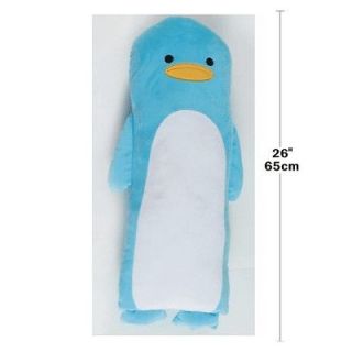 cute blue penguin body pillow plush toy comfort bedding cushion