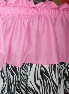 pink zebra nursery window treatment curtain baby bed or bath valance