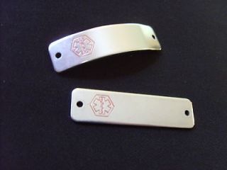 Medium Blank Medical Alert Bracelet TAG Medic id Solid Stainless