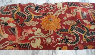 Antique Tibet wool Rug Carpets Chinese tibetan 3x6 red phoenix dragon
