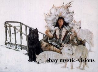 Penni Anne Cross WOMAN WITH HER WOLVES Signed & Numbered Iditarod Race
