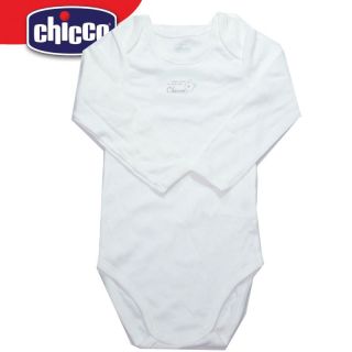 New Chicco white baby bodysuits long sleeve soft and comfortable cute