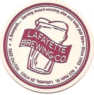 Beer Coaster   Lafayette Brewing Co   Indiana (B3218)