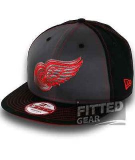 RED WINGS SNAPINPOP Black Red NHL New Era 9Fifty Snapback Hats Caps