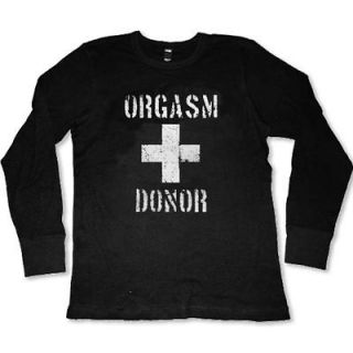 Orgasm Donor White Cross Thermal ShirtLong SleeveFunny Sexy (Many